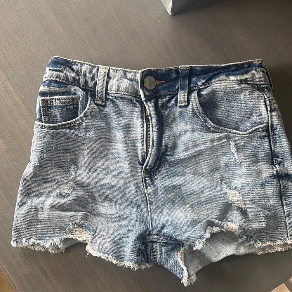Justice Blue Distressed Denim Shorts